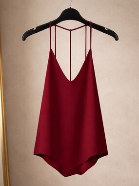 Krisa Red V-Neck Camisole Top